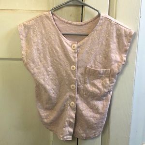 Adorable Vintage Pink Floral Button-up